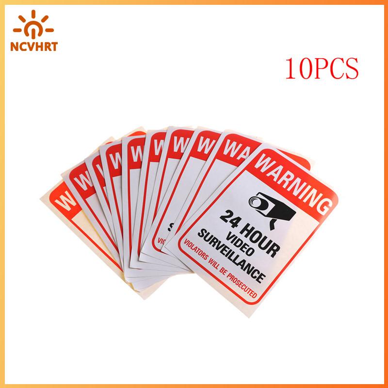 NCVHRT 10 cái Home CCTV giám sát an ninh máy ảnh video Sticker cảnh báo Decal dấu hiệu