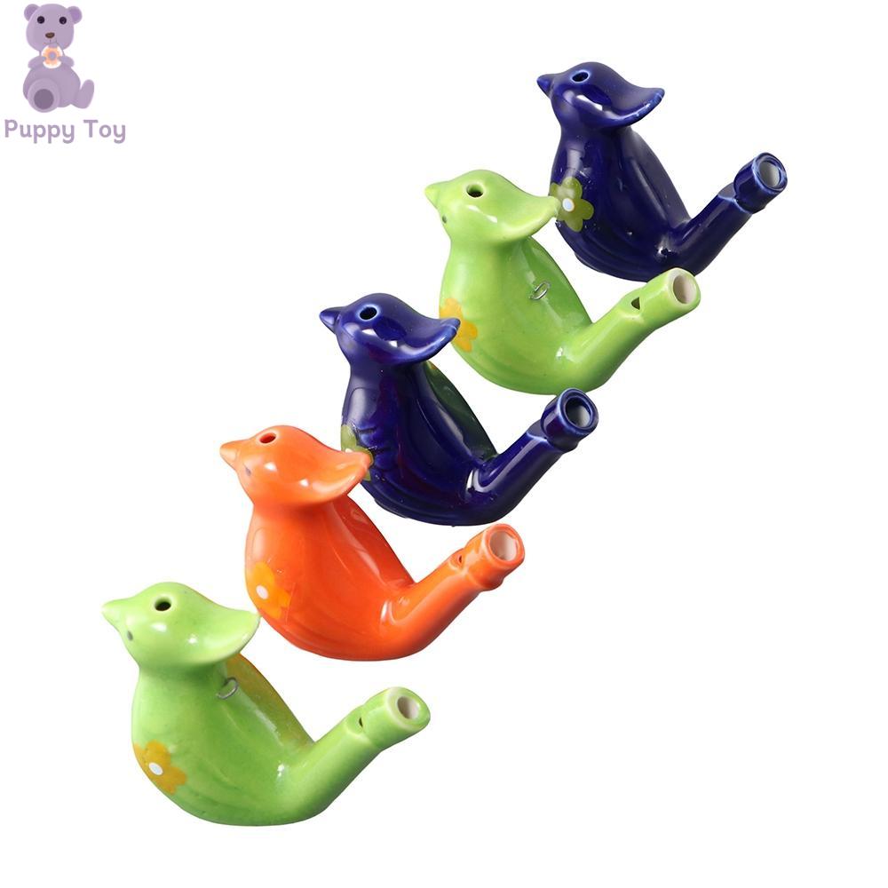 TESDFD Có dây buộc Màu Gốm Vẽ Tay Đội ngoài trời Nhạc cụ Giờ tắm Còi thể thao Còi chim nước bằng gốm Đồ chơi nhạc cụ Còi âm nhạc
