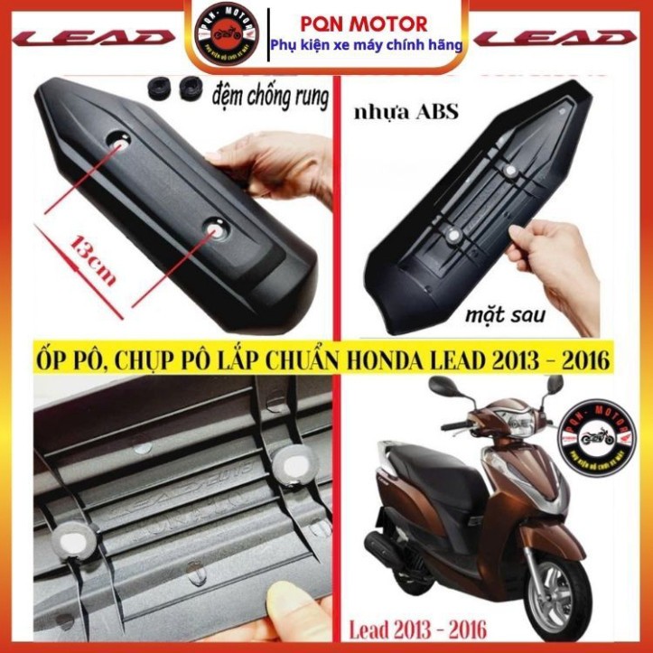 Ốp Pô Gắn Zin Lead 2013–2016 Nhựa ABS – Kèm Ốp Biển Số Xi Titan, Inox Trắng Cho Mọi Dòng Xe Máy