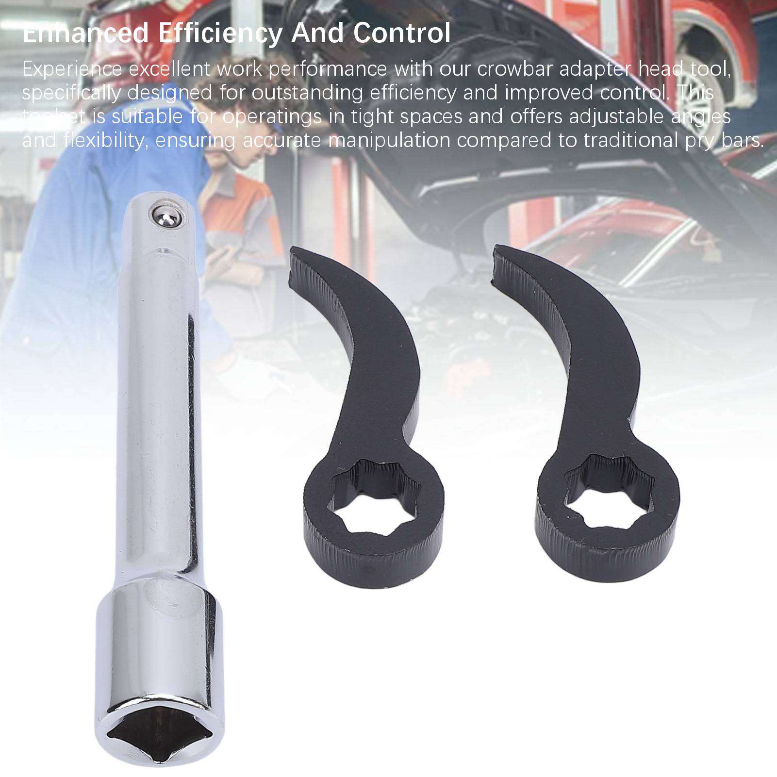 Oreilet 3 cái Bộ chuyển đổi cờ lê Thanh cạy nắp bộ đầu dụng cụ đầu và 1/2 thanh nới rộng dụng cụ sửa chữa xe loại bỏ nửa trục Thanh cạy nắp đầu góc