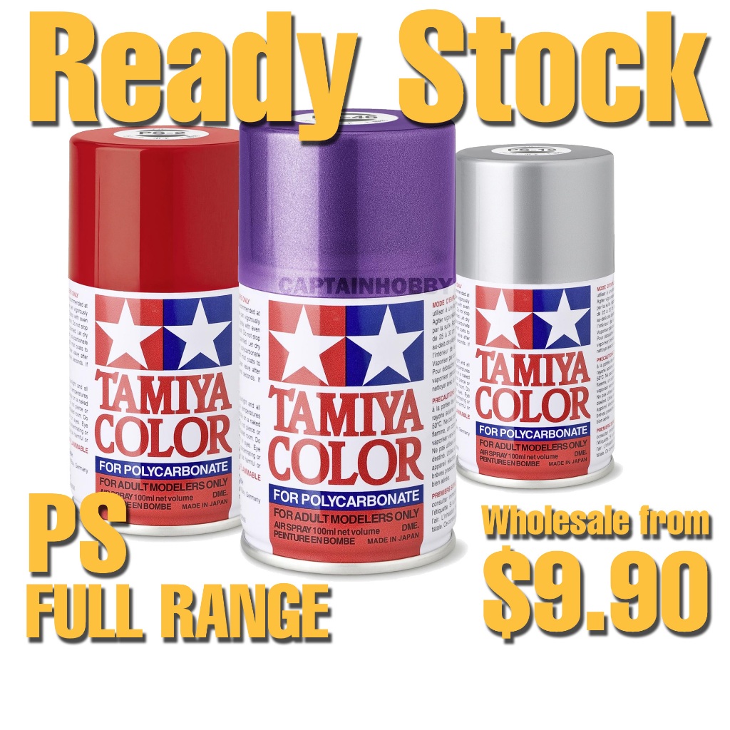 Tamiya PS Spray Paint P51-P63 for RC Bodies –Polycarbonate Paint PS-1 to PS-60 For Transparent & Lexan Shell