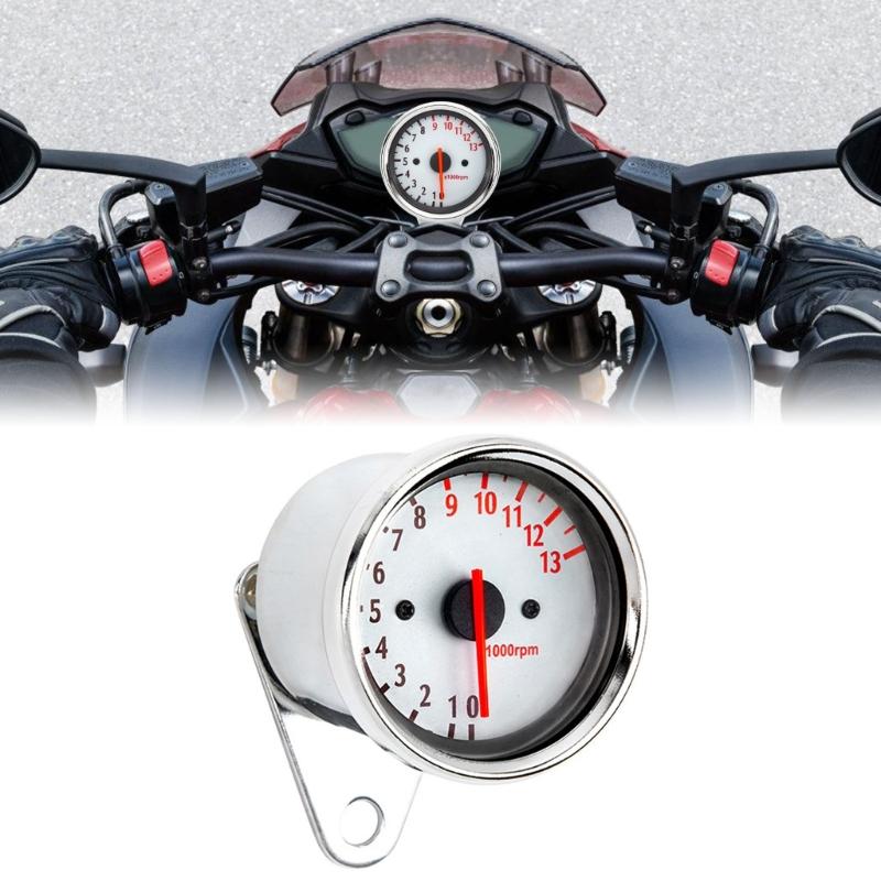 Đồng hồ tốc độ xe máy 13000 vòng/phút truy cập phổ retro máy đo tacho không gỉ với đèn nền LED Phụ kiện xe máy