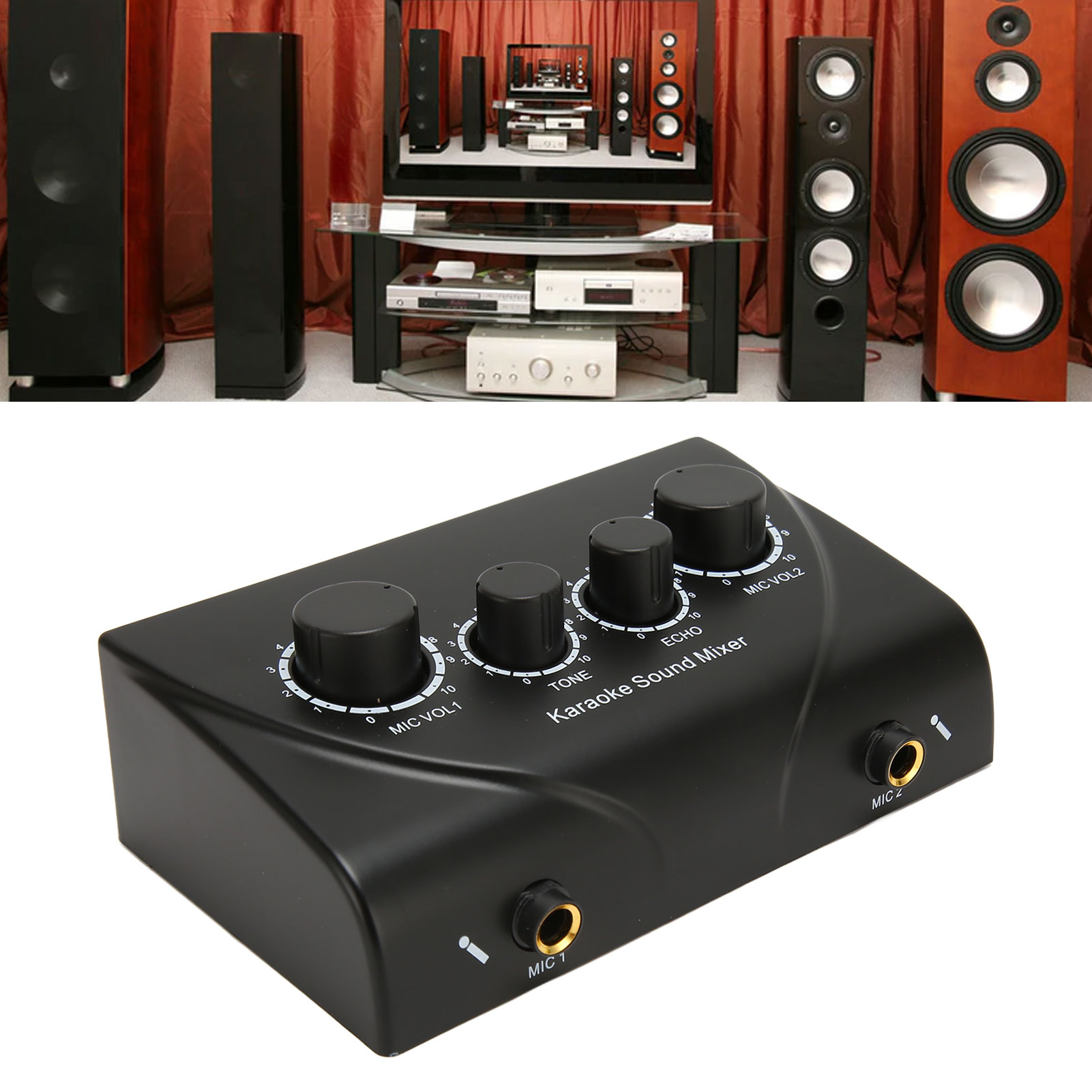 Bộ trộn âm thanh Karaoke Cắm Và Chơi Âm Nhạc điều khiển âm lượng Mini âm thanh nổi Bộ trộn âm thanh Cho Nhà Hát Gia Đình Hệ Thống