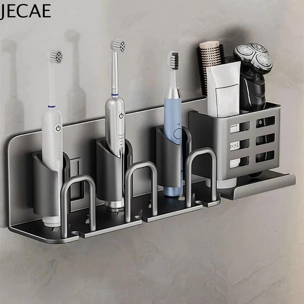 JECAE Chống thấm nước Giá đỡ bàn chải đánh răng điện Đa chức năng Tự dính Giá đỡ kem đánh răng Đấm miễn phí Tiết kiệm không gian Giá đỡ bàn chải đánh răng treo Máy cạo râu điện