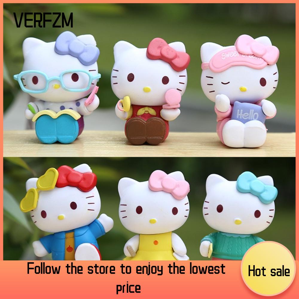 VERFZM SHOP Chó Pudding Hello Kitty Blind Boxes Pochacco Sanrio Đồ trang trí để bàn Chính hãng Mô hình anime Đồ chơi hộp bí ẩn