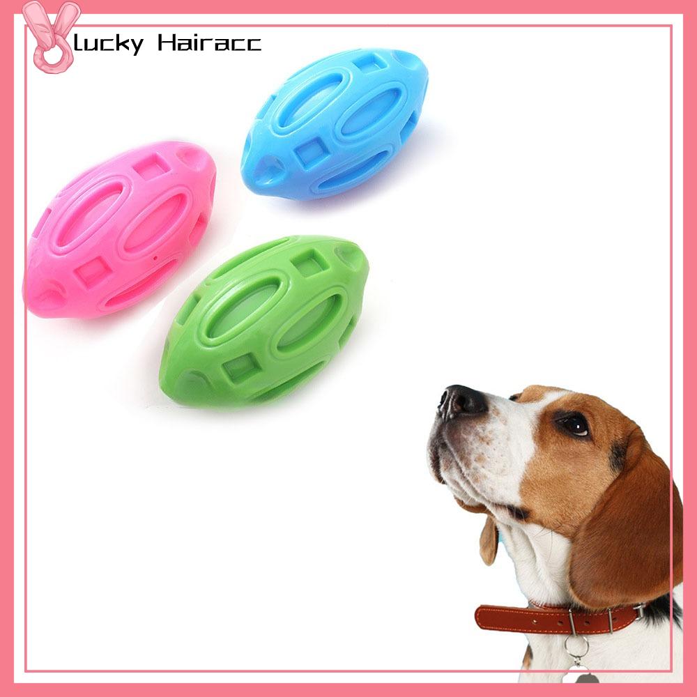 LUCKY HAIRACC Hình quả bóng bầu dục Đồ chơi chút chít cho chó Bền TPR Đồ chơi phát ra âm thanh cho chó Sáng Tạo Chống mài mòn Đồ chơi mài răng cho chó Dành cho chó cỡ vừa và lớn