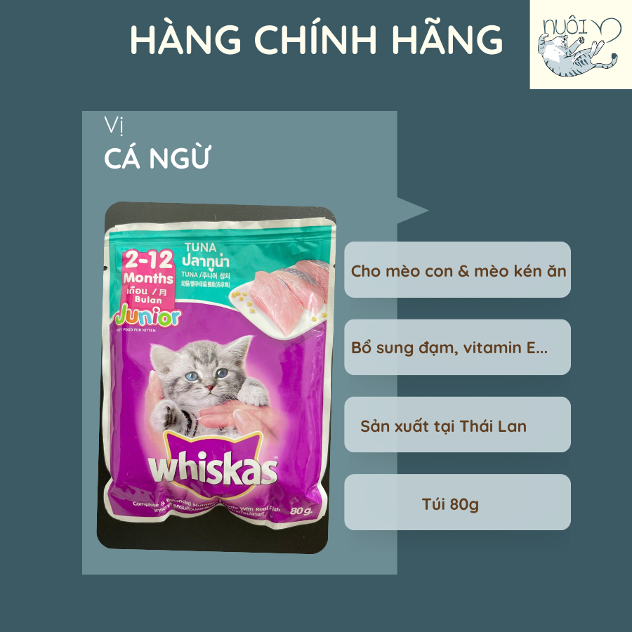 Pate cho mèo con - whiskas - gói 85g