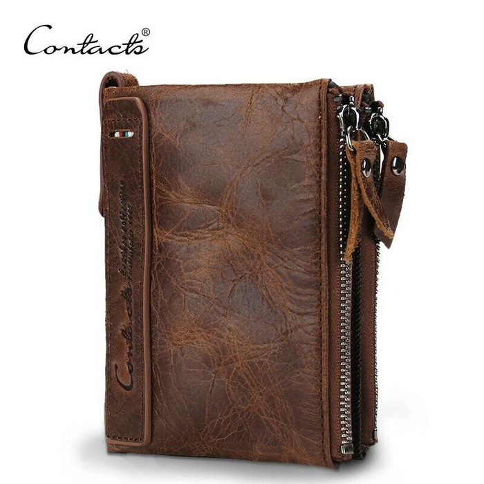 Dompet Pria Dompet Kulit Asli Contact's Leather Men Wallet Hadiah hadiah Contacts Original
