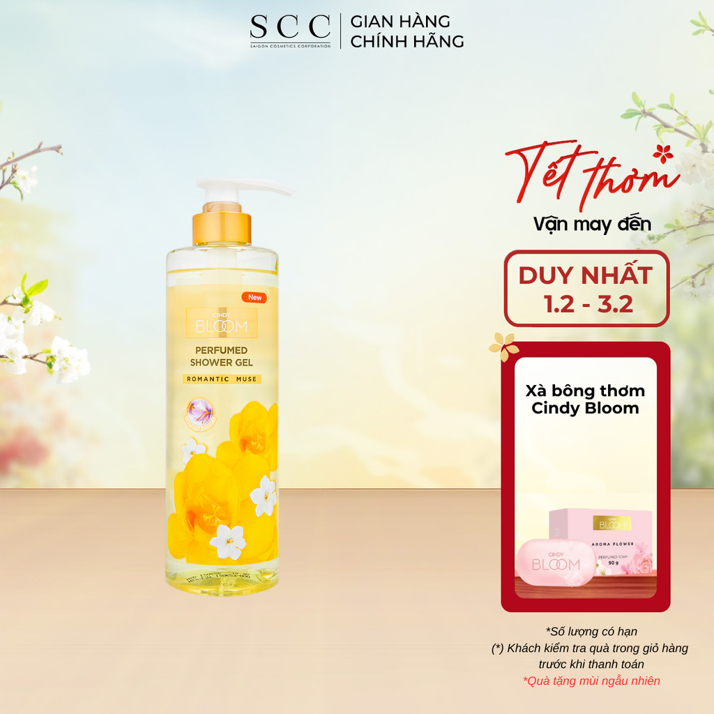 Sữa Tắm Hương Nước Hoa Cindy Bloom Romantic Muse Quyến Rũ Lãng Mạn 640g Chính Hãng