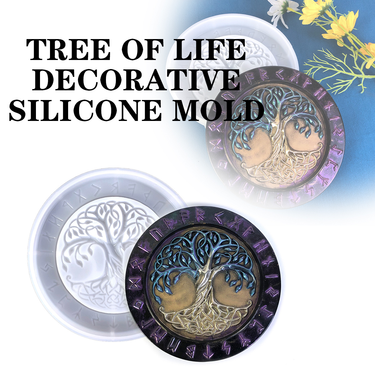 Bokali Tree của cuộc sống khuôn nhựa dẻo Epoxy khuôn silicon cho tường tự làm phòng khách Mặt dây chuyền