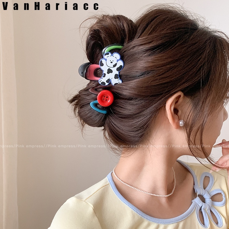 Gmai Summer Vacation Style Big Shell Hair Accessories Hair Clip Extremely Simple Style Alloy Flower Hair Clip Women'S Fashion Accessories ราคา 5 บาท*ส่งฟรี