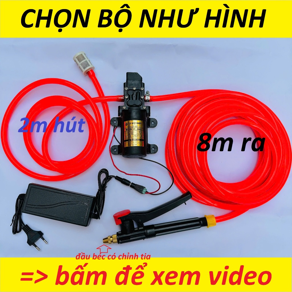 Máy rửa xe mini CỰC MẠNH - máy bơm nước mini 12v - rửa xe đa năng