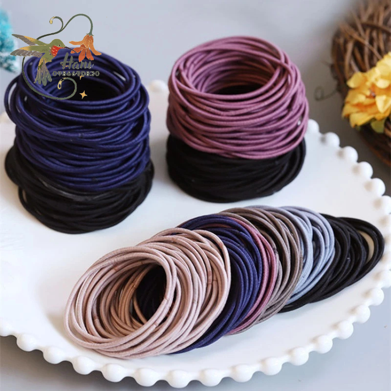 Set 10 dây cột tóc trơn đơn giản không gây rối tóc rụng tóc