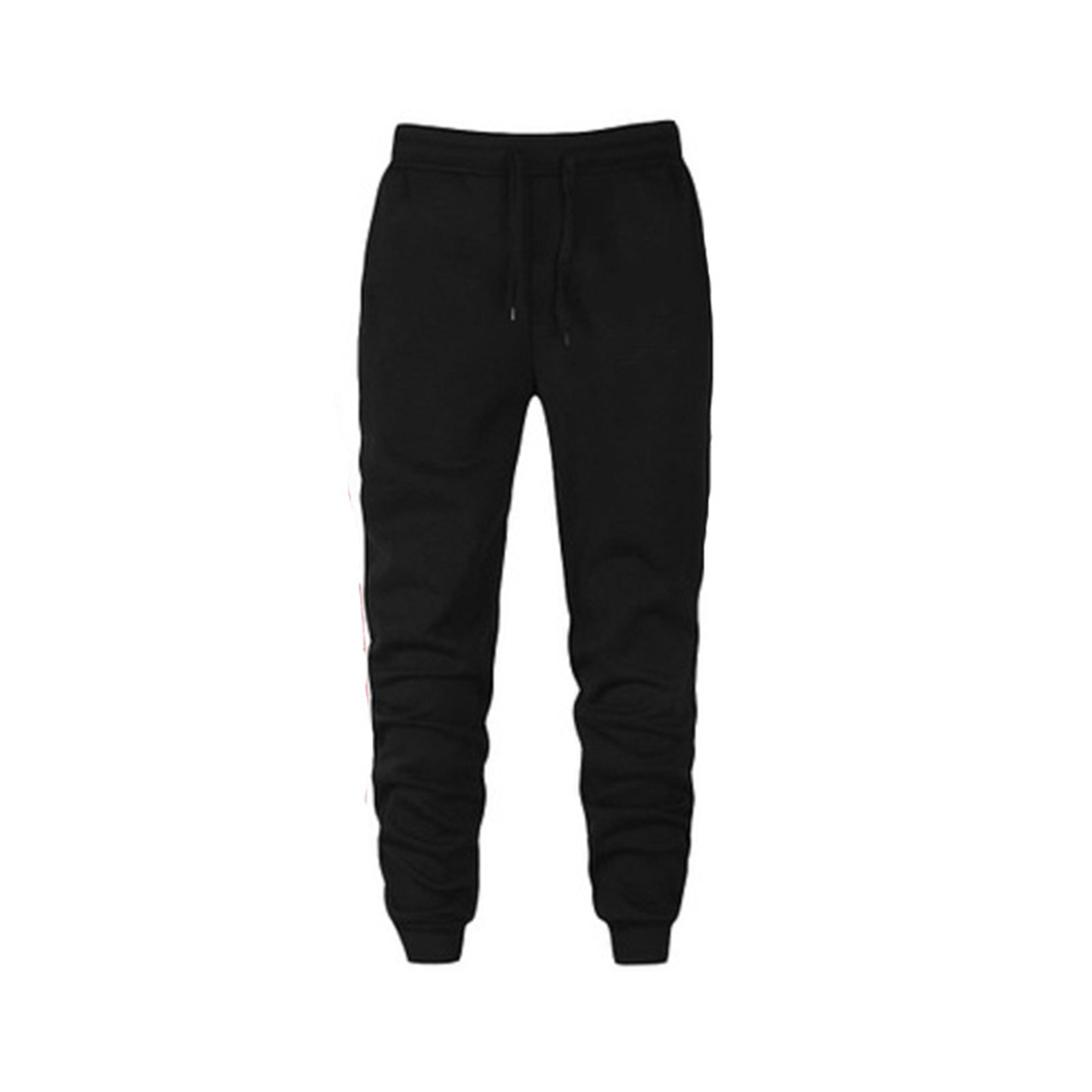 UHH Men Casual Trousers Pocket Stitching Reinforced Pants Men's Sports Sweatpants Solid Color Ankle-banded Joggers with Drawstring Elastic Waist Loose Fit Reinforced Pocket Stitching – for Asia