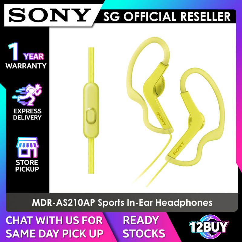 SONY MDR-AS210AP Sports In-ear Headphones Official Reseller Express Delivery 12BUY.AUDIO Singapore