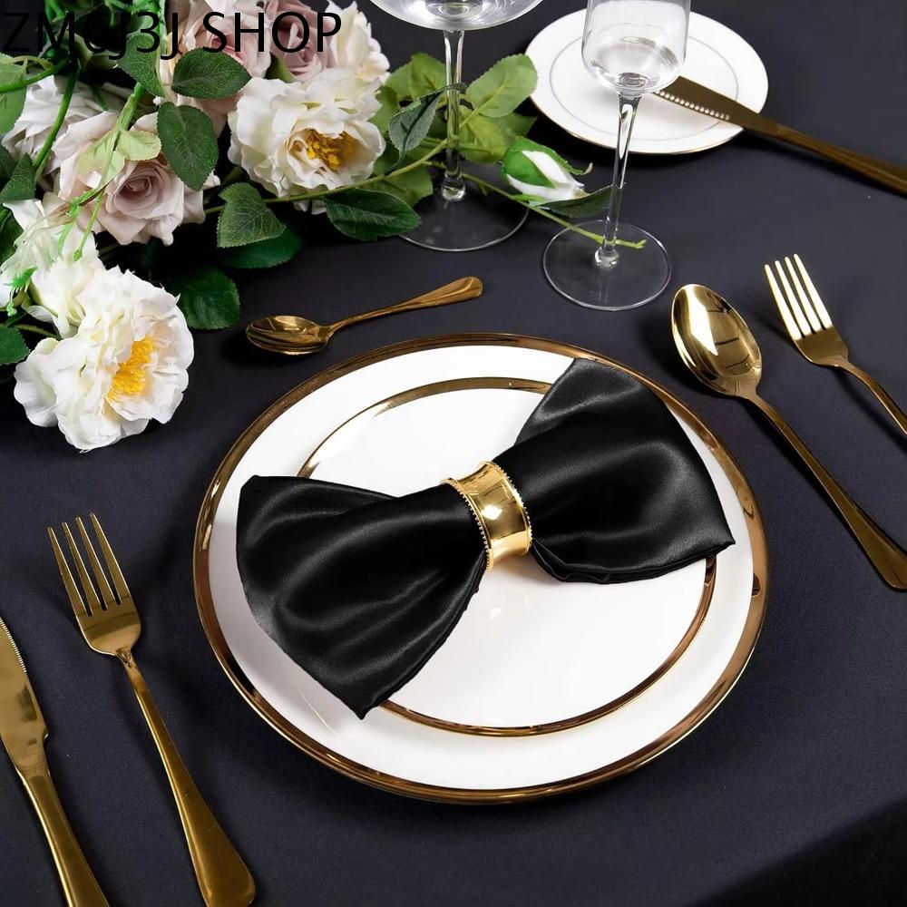 ZM6J3J 10pcs 30x30cm. Khăn ăn satin Có thể giặt được Có thể tái sử dụng Khăn ăn tối Đồ dùng tiệc Mềm mại Khăn ăn bàn sự kiện