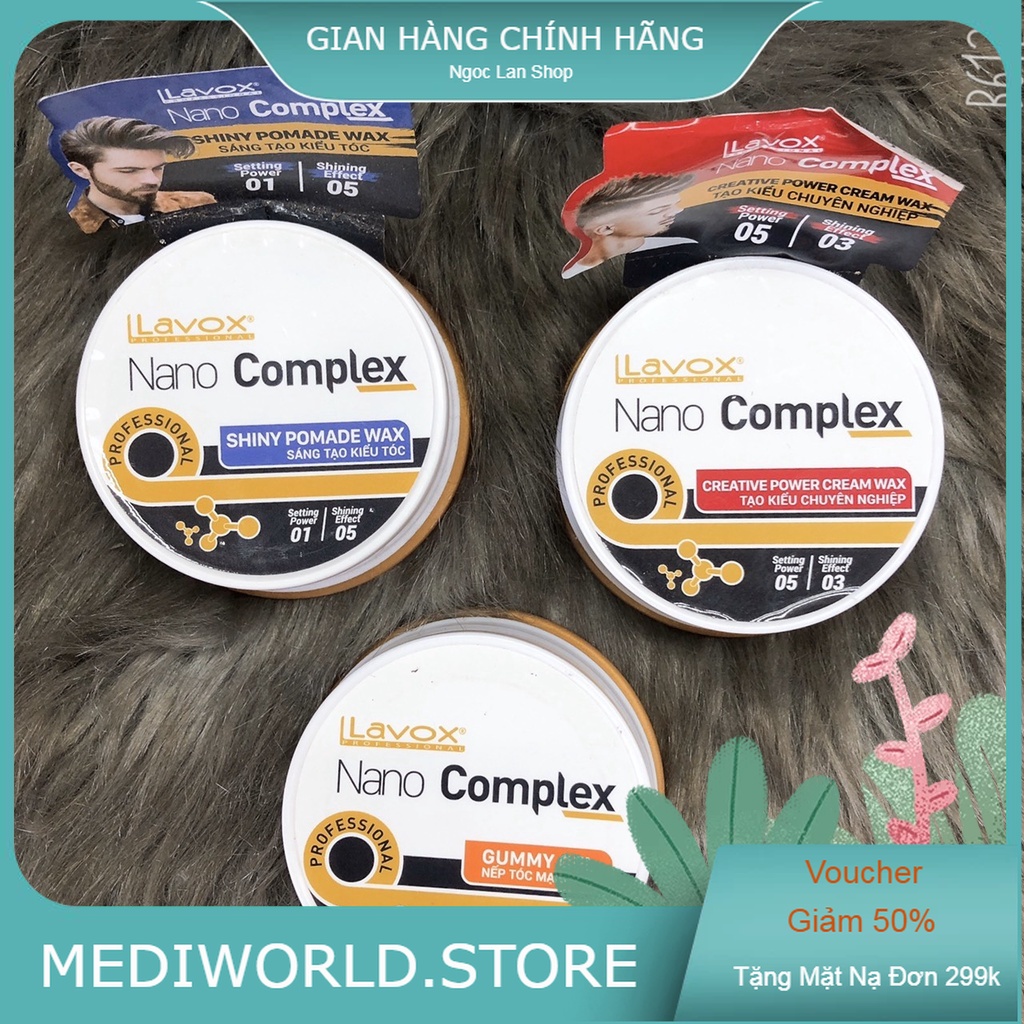 Gel Sáp wax tạo kiểu tóc nam Lavox Nano complex 80ml