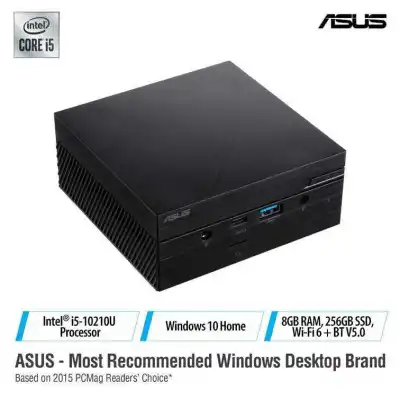ASUS MINI PC PN62-B5507ZT Intel® Core™ i5-10210U Processor, 8GB 2666MHz DDR4, 256GB NVME SSD, Windows 10 Home, Compact and Lightweight, VESA-mountable