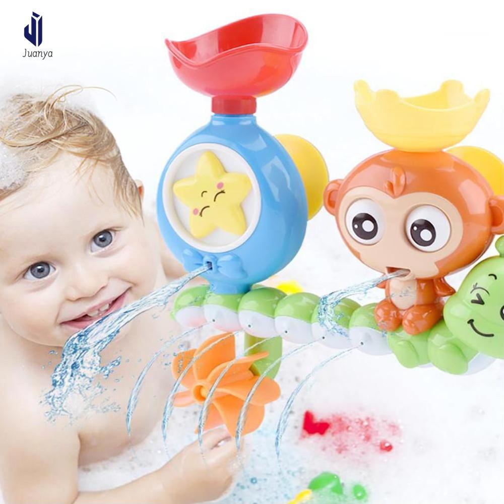 Juanya xoay bánh xe nước đồ chơi cho lễ tắm trẻ khỉ/Cua cảm giác núm hút cao su nước đồ chơi hoạt động bồn tắm Spinner cha-con Đồ chơi tắm