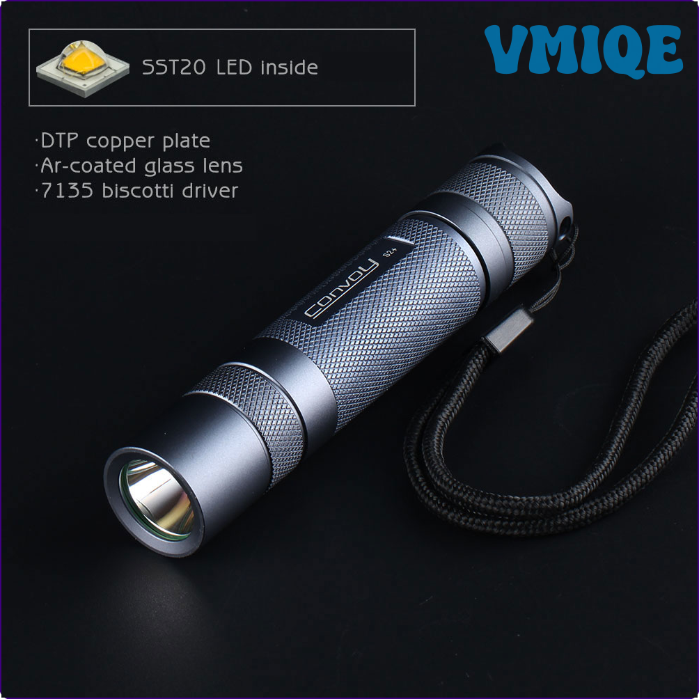 Vmiqe convoy S2 + với luminus sst20, tấm đồng DTP, ống kính kính tráng, phần mềm Biscotti 7135, đèn pin 18650, đèn pin pivbq