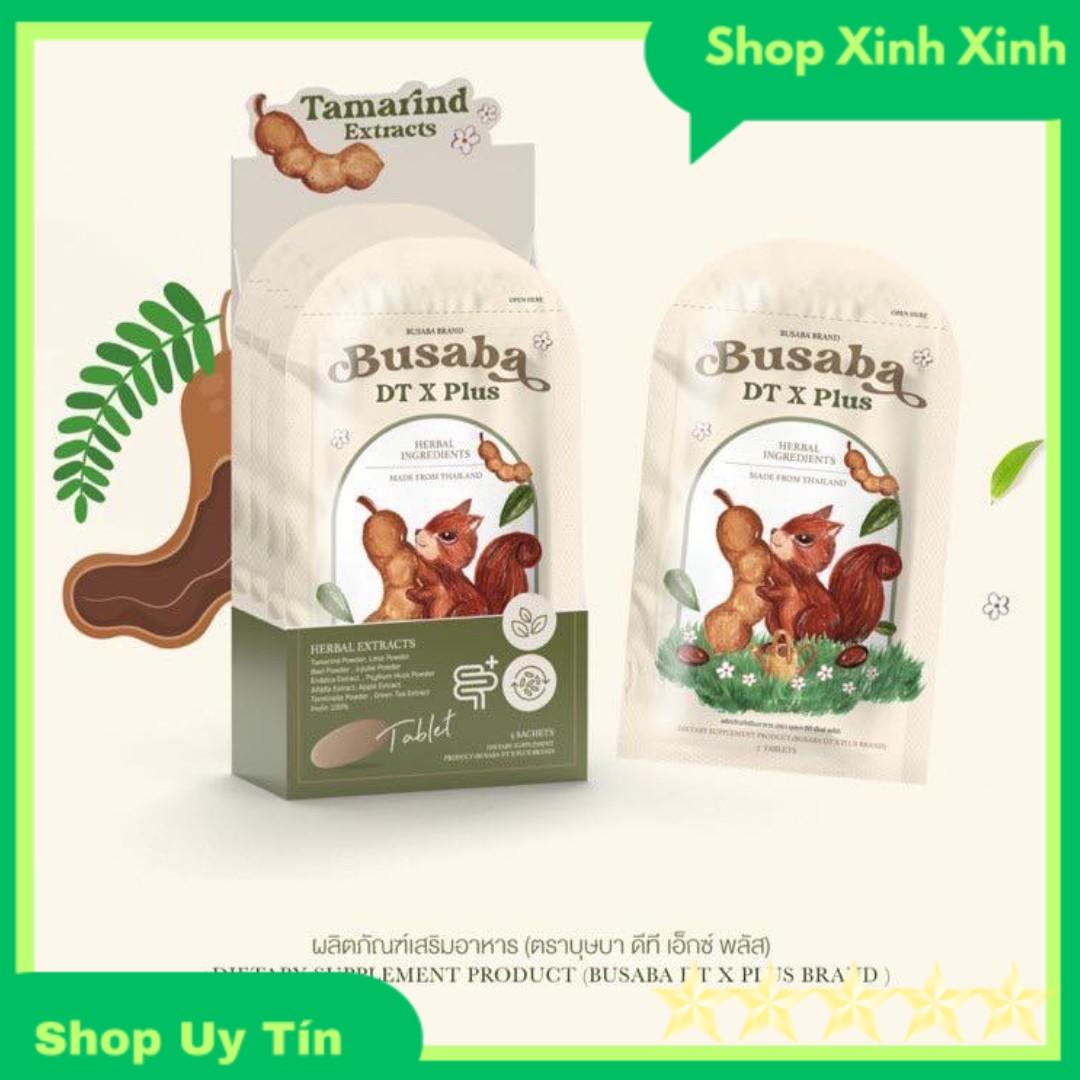 (Free Ship) (Combo 5 Gói) Giảm Cân Detox Busaba Mẩu Mới , Đốt Cháy Mỡ , hạn Chế hấp Thu Chất béo