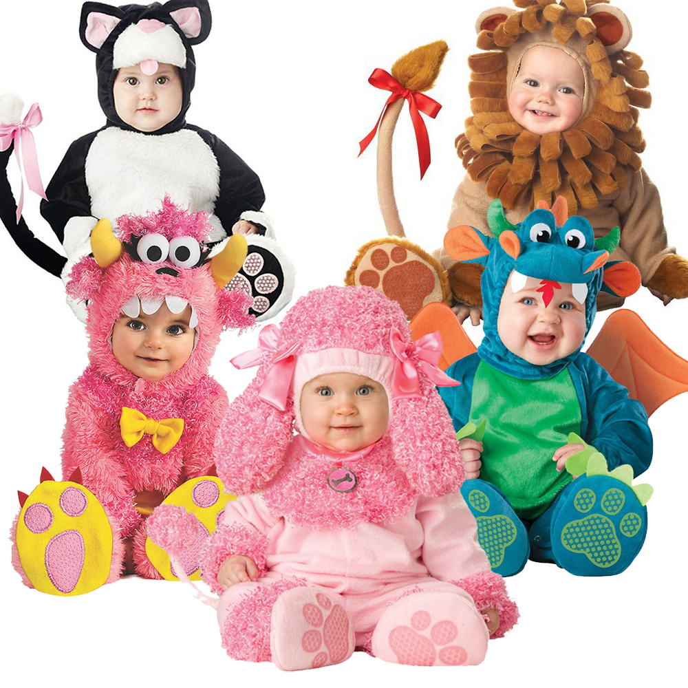 Unisex Kangaroo Dog Fancy Dress Infant Dragon Shark Lobster Bunny Poodle Dog Animal Onesie Cute Pink