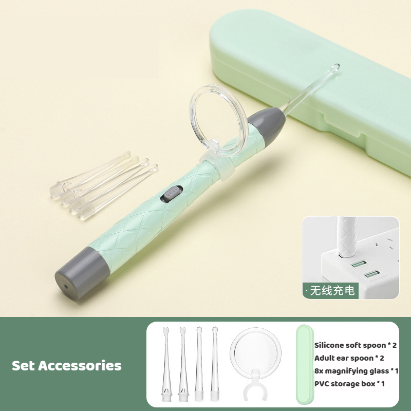 Baby Ear Spoon with LED Flash Light Ear Wax Cleaner Rechargeable with Magnifying Glass Adult Ear Care Tools