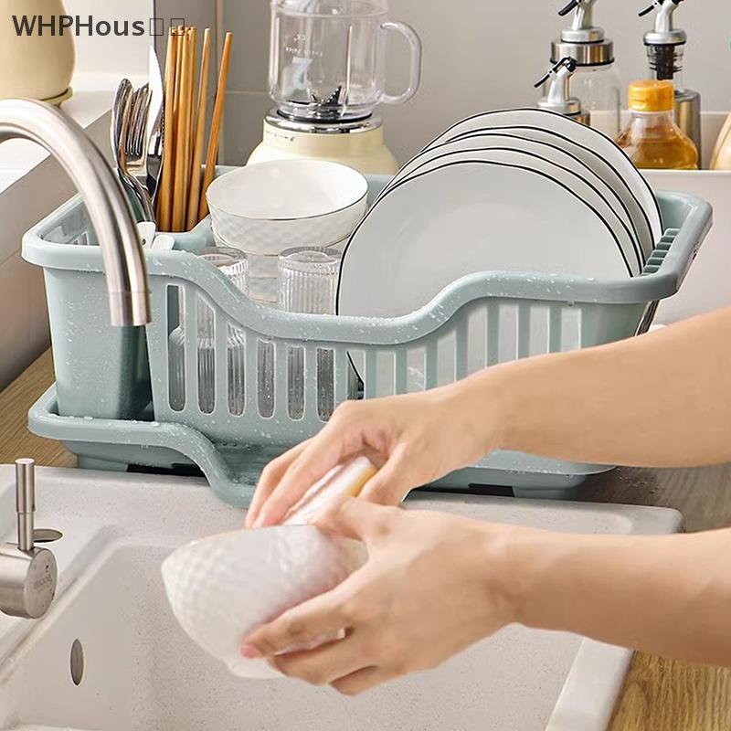 💙🌠🌠 ชั้นวางจานจานชามแบบมีช่องระบายน้ำสำหรับวางบนเคาน์เตอร์กล่องพลาสติกสำหรับเก็บอุปกรณ์ในห้องครัว ราคา 149 บาท*ส่งฟรี
