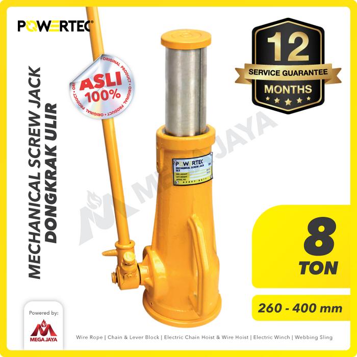 POWERTEC SCREW JACK / DONGKRAK ULIR BOTOL 8 TON - ForUs Mart Harga 1,532,000 rupiah*Gratis Ongkir