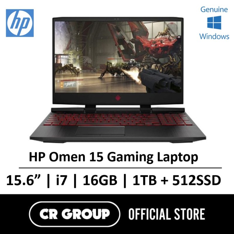 HP Omen 15.6" FHD Gaming Laptop Intel® Core™ i7-9750H 16GB DDR4 RAM 1TB + 256GB SSD NVIDIA GeForce GTX1650