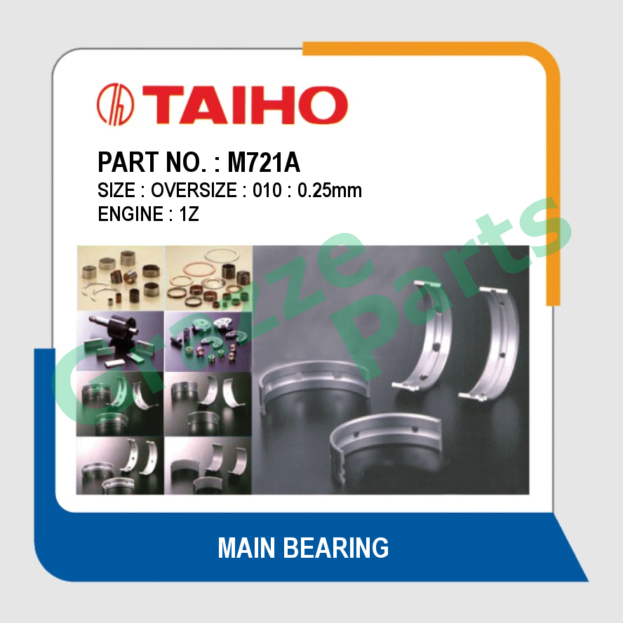 Taiho Main Bearing 010 (0.25mm) Size M721A for Toyota Forklift 3.0 1Z