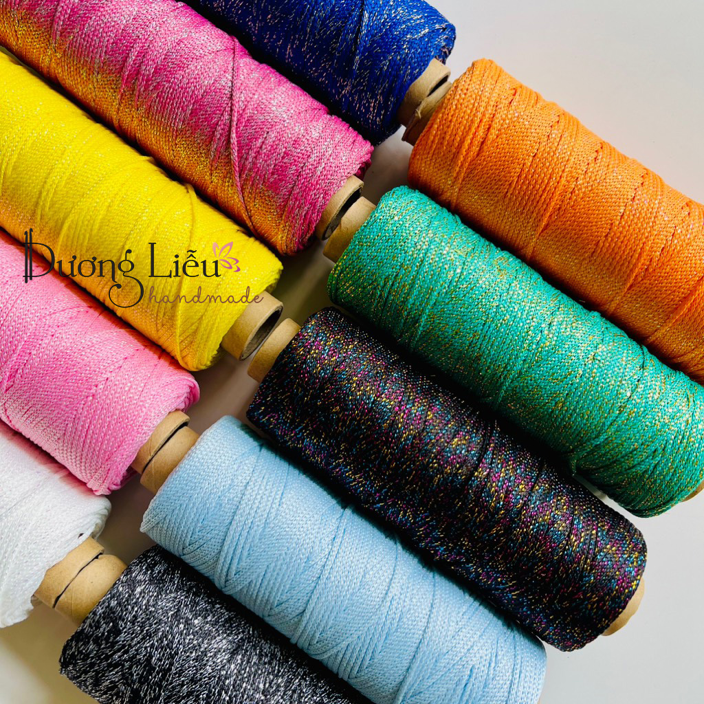 Sợi dệt kim tuyến 2mm Craft Yarn VN cuộn 125gr - Móc nón, túi xách siêu đẹp