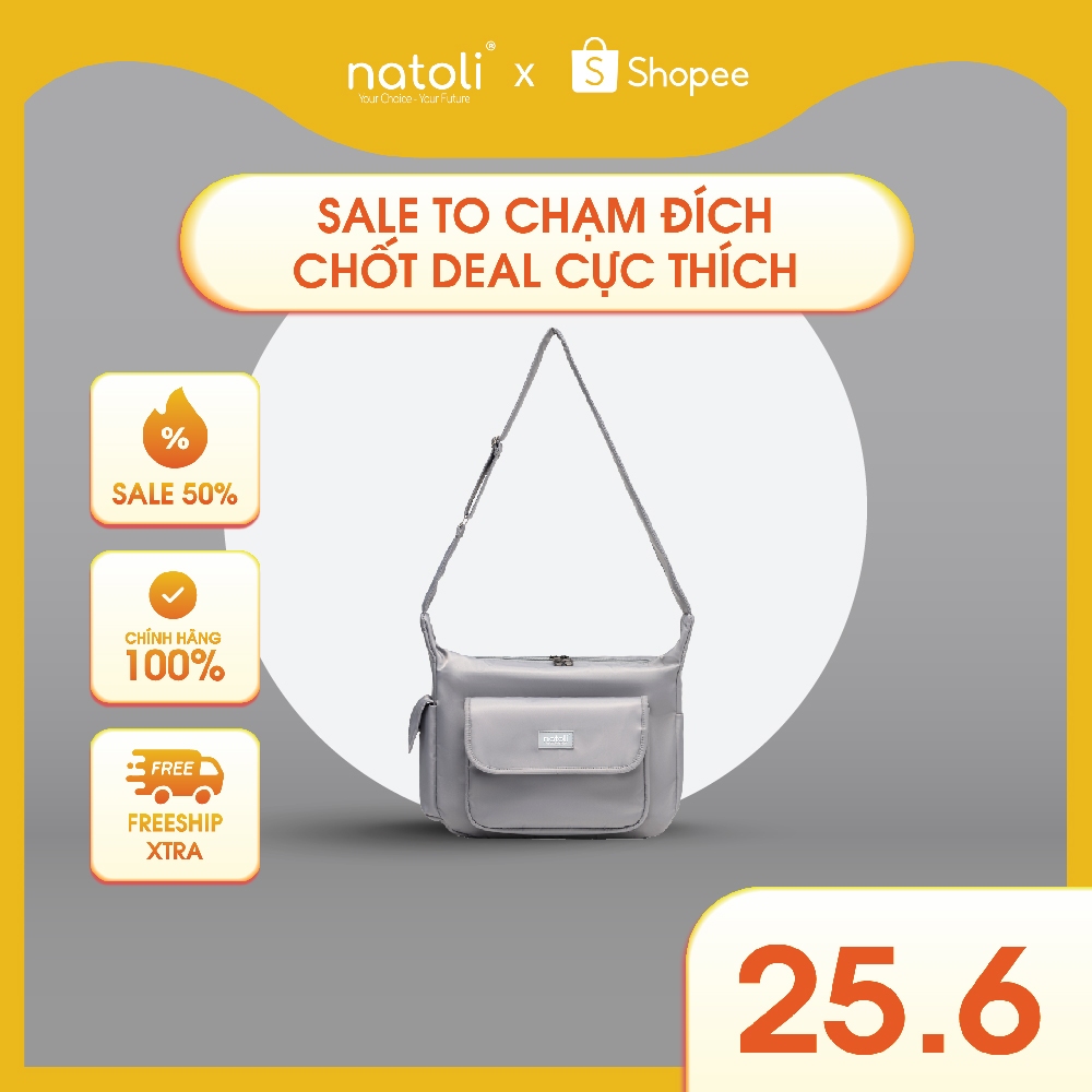 Túi đeo chéo nam nữ đựng laptop thương hiệu NATOLI chất vải canvas kháng nước cao cấp BST Buffalo Cross Bag T5
