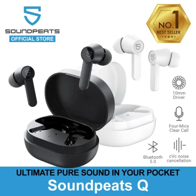 SoundPEATS Q True Wireless Earbuds With Bluetooth 5.0, cVc Noise Cancellation, Wireless Charging & Touch Control