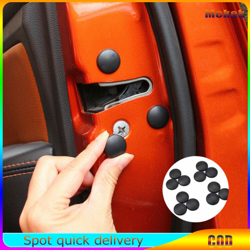 Mekek 12 cái/24 cái cửa trong nội thất ô tô khóa vít bảo vệ Nắp phụ kiện trang trí vít chống gỉ lá chắn bộ phận sửa đổi