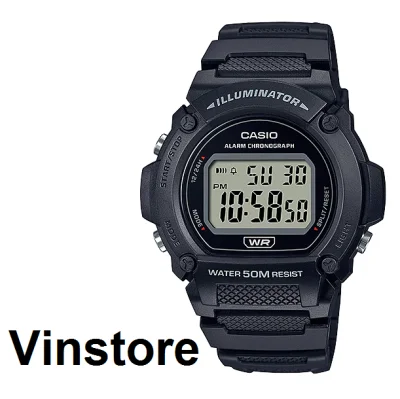 [Vinstore] Casio Black Resin Digital Sports Men Watch W-219H-1AVDF W-219H-1A W219H-1A