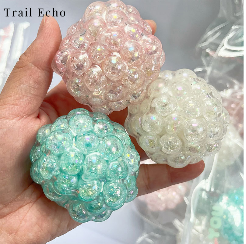 Trail Echo Creative Pop Bead Squishy Ball Stress Relief Toy with Crackle Effect for Sensory Play and Hand Therapy ราคา 66 บาท*ส่งฟรี