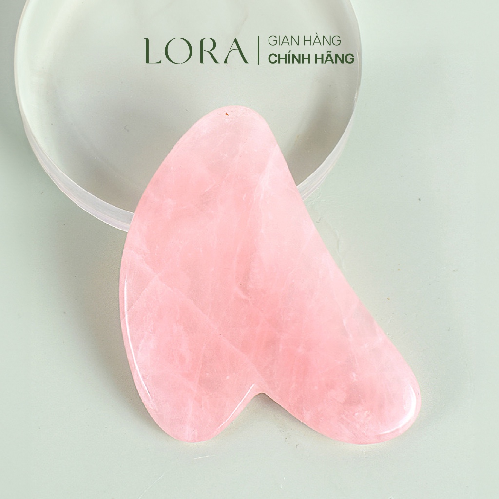 [Đá cao cấp 8A] Đá Massage Mặt Guasha Lora Đá Thạch Anh Hồng Tự Nhiên Giúp Da Săn Chắc Thon Gọn Cơ Mặt
