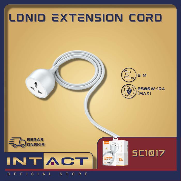 KABEL POWER EKSTENSI LDNIO SC1017 EXTENSION CORD 5 METER 2500W Harga  188,000 Ringgit*Penghantaran Percuma