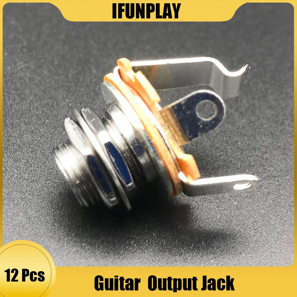 12Pcs 6.35 Mm 1/4 2-Conductor Mono Chassis Jack Guitarra Pickup Amplifier Input Output Jack Guitar Parts Essories