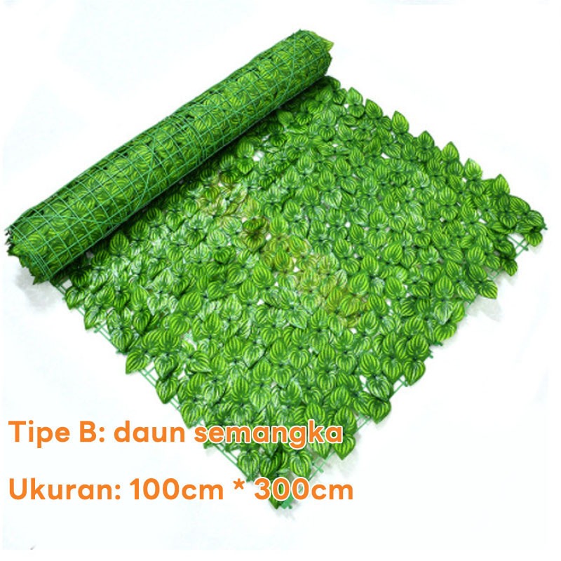 Daun Rambat Sintetis 1 Meter x 3 Meter Daun Semangka Daun Hias Ornamen Dekorasi Rumah Pagar Dinding Roll Daun Rambat Import Termurah Artificial Rumput Palsu Gulungan
