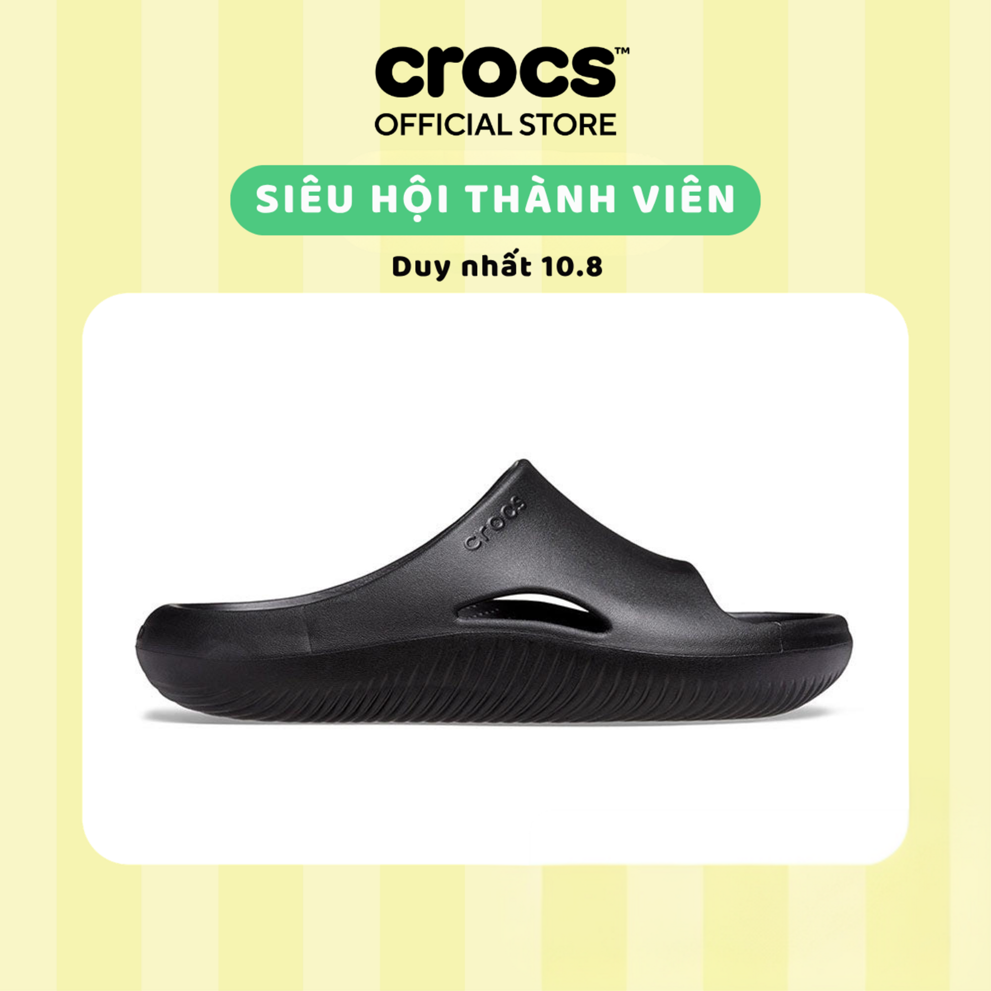 Dép Quai Ngang Unisex Crocs Mellow - Black - 208392-001
