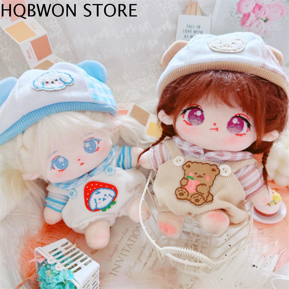 HQBWON Quần có dây đeo Bộ quần áo búp bê cotton Ăn mặc Mũ Gấu Bộ đồ búp bê cotton Quần áo đồ chơi nh