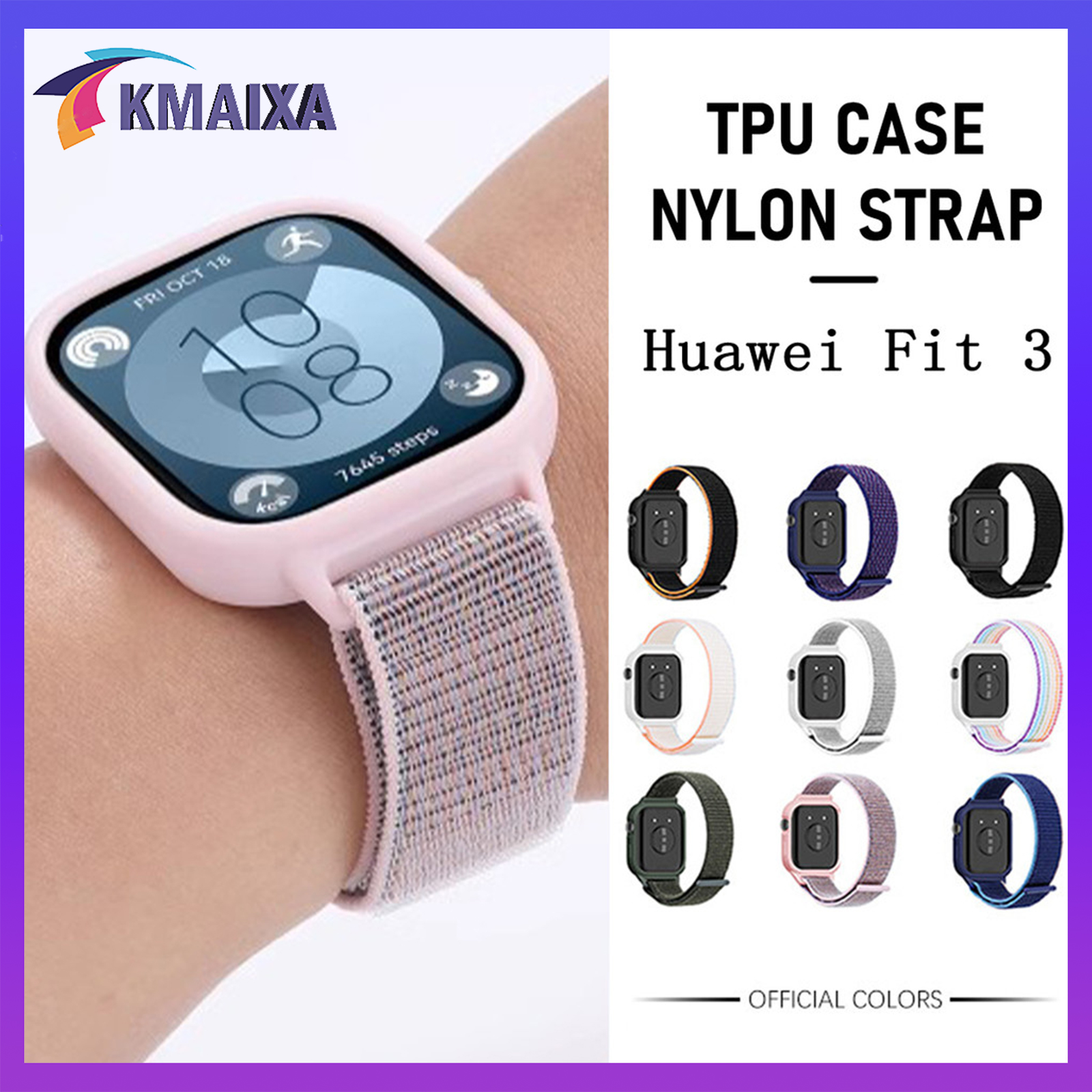 ห่วงไนลอนสำหรับ Huawei Fit 3 ป้องกันหน้าจอ TPU ฝาครอบกันชนกรณีกีฬาสำหรับ Smartwatch Huawei Watch Fit 3 อุปกรณ์เสริม ราคา 56 บาท*ส่งฟรี