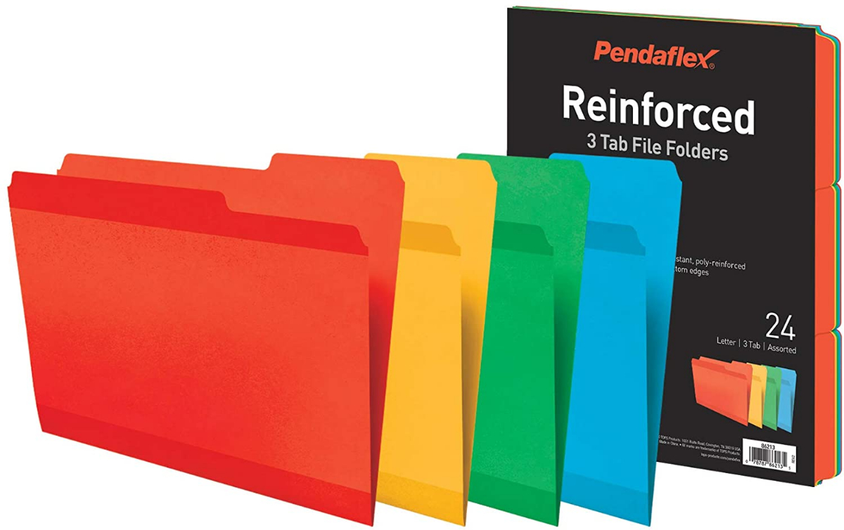 Assorted Colors Printed Notes File Folders 1/3 Cut 45269 Letter Size 30 per Pack Top Tab New Version 