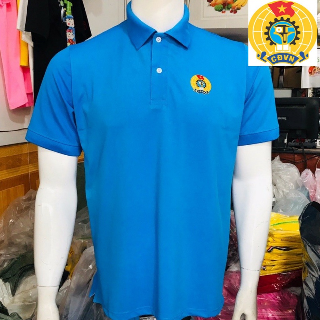 {giá sỉ} ÁO THUN POLO ĐỒNG PHỤC CÔNG ĐOÀN VN MÀU XANH FROM XUÔNG CAM KẾT CHẤT ĐẸP