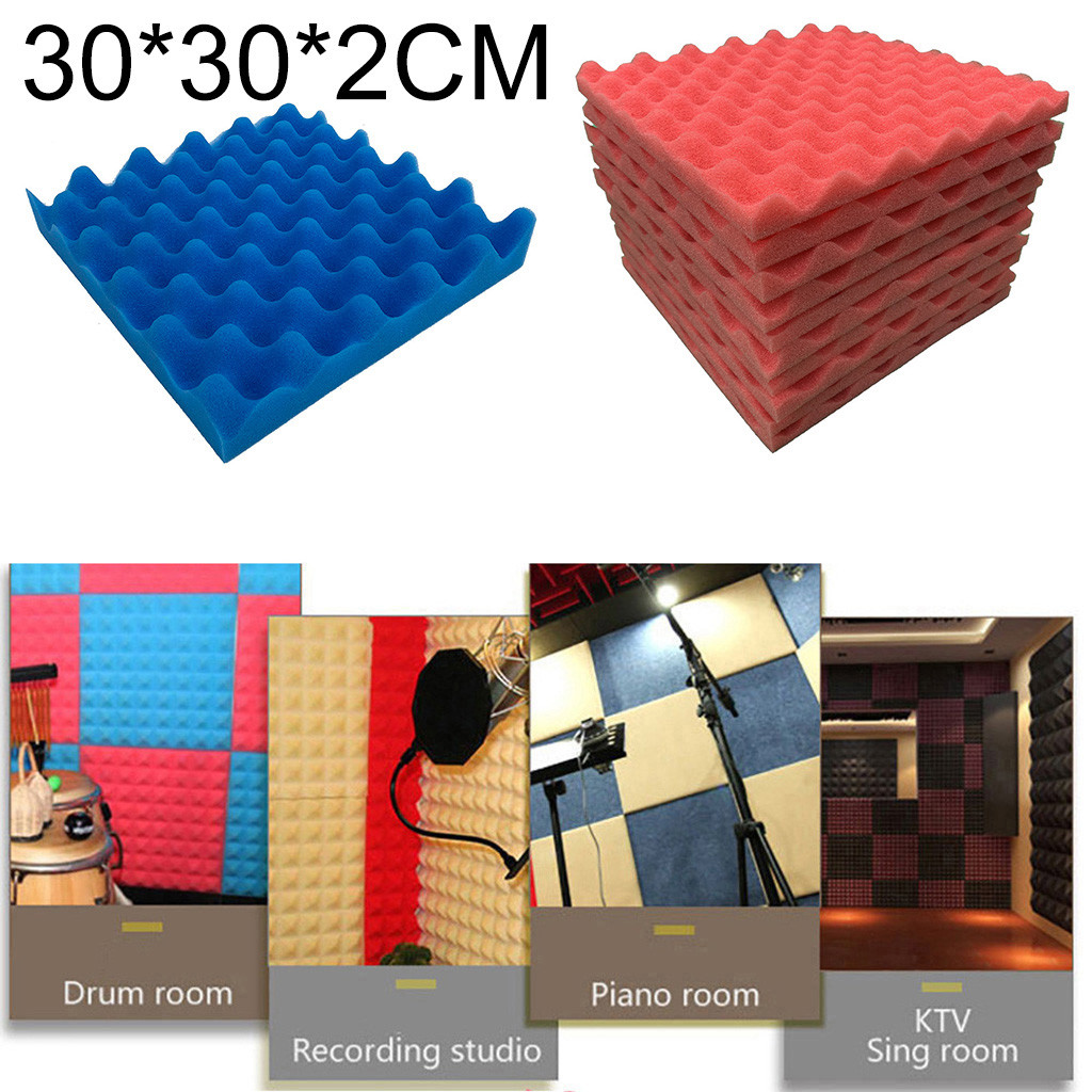 Bọt phòng Karaoke phòng thu âm thanh tấm cách âm 10pcs Sponge hấp thụ Acoustic dừng Nhà dán tường trang trí đề can cho