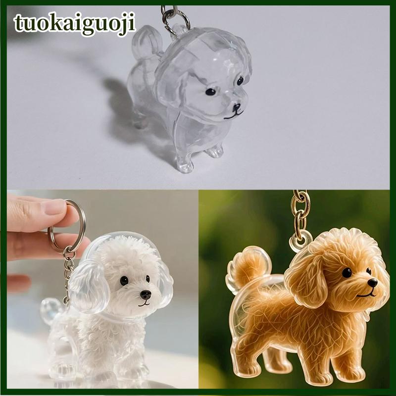 tuokaiguoji Rõ ràng Puppy tóc tưởng niệm lưu niệm viên nang pet của chó lông container tự làm mặt dây chuyền Keychain trang trí vật nuôi những người yêu thích nhà hiển thị Quà Tặng - 8
