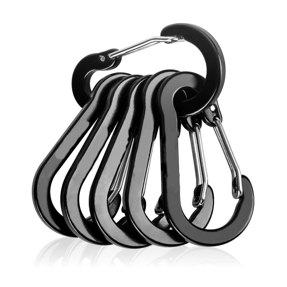 High quality 5-shaped spring aluminum alloy climbing pressed flat steel wire buckle Survival kits