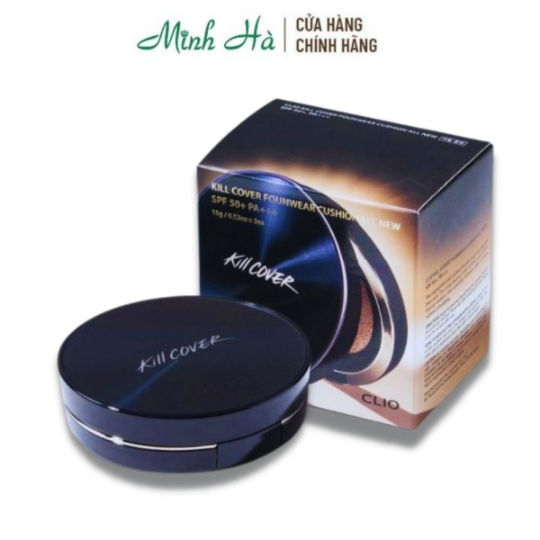 Phấn nước Clio Kill Cover Founwear Cushion All New 15g che phủ bao xịn, bám lâu đến 54 giờ giá rẻ